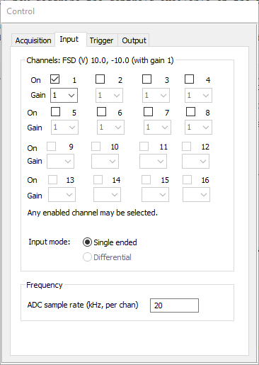 DataTranslation recording Input tab